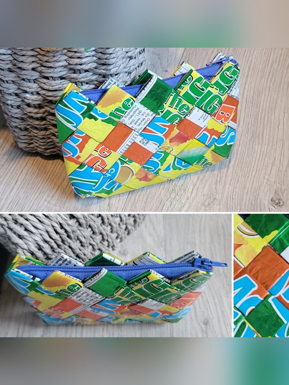 Gum Candy Wrapper Zippered Coin Change Wallet Purse, 5" x 4"
